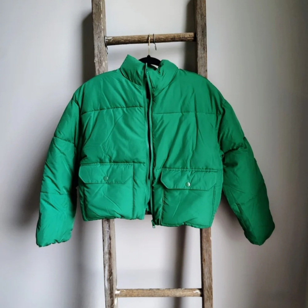 Love Tree Vibrant Green Quilted Jacket